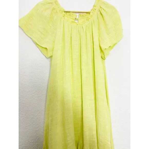 Anthropologie Maeve Selah High-Low Maxi Dress Size Medium Yellow Oversized Boho - Picture 10 of 13